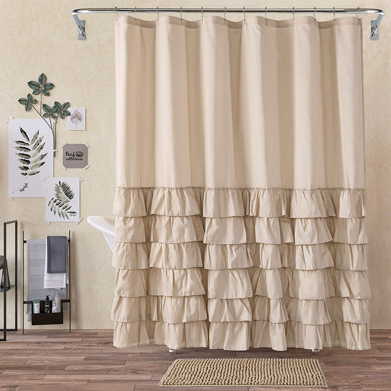 Folding Polyester Bathroom Partition Shower Curtain