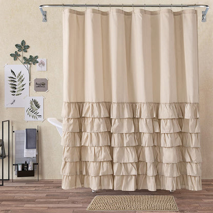 Folding Polyester Bathroom Partition Shower Curtain
