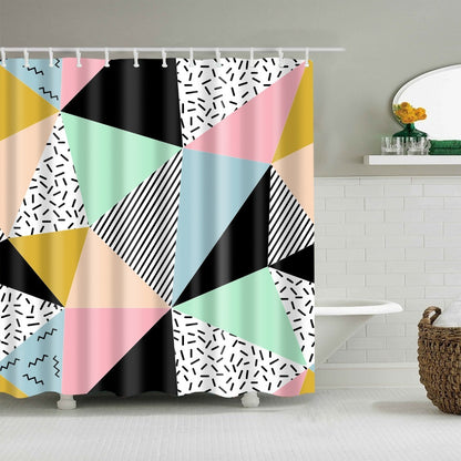 Geometric Digital Print Shower Curtain