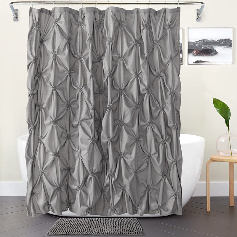Folding Polyester Bathroom Partition Shower Curtain