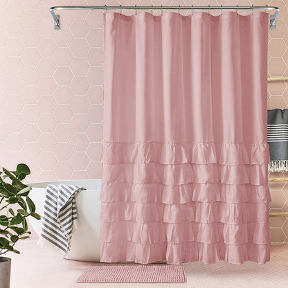 Folding Polyester Bathroom Partition Shower Curtain