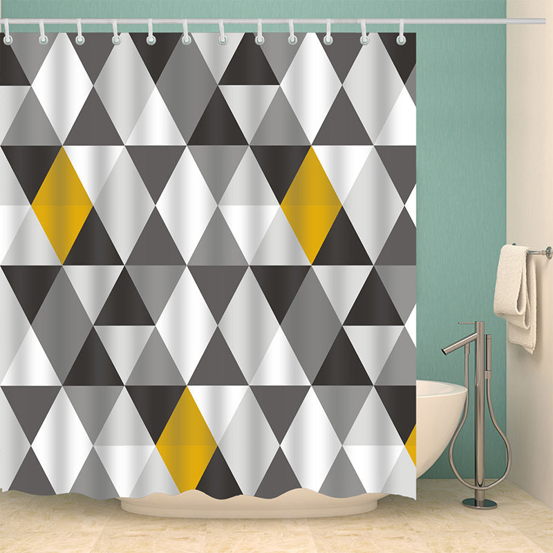 Geometric Digital Print Shower Curtain