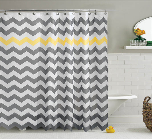 Wholesale Polyester Waterproof Shower Curtain – European & American Modern Wave Design