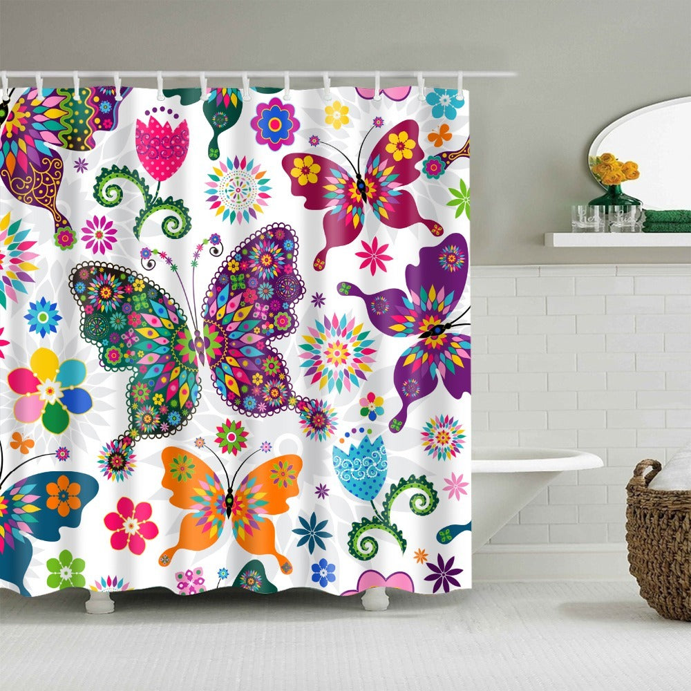 Geometric Digital Print Shower Curtain