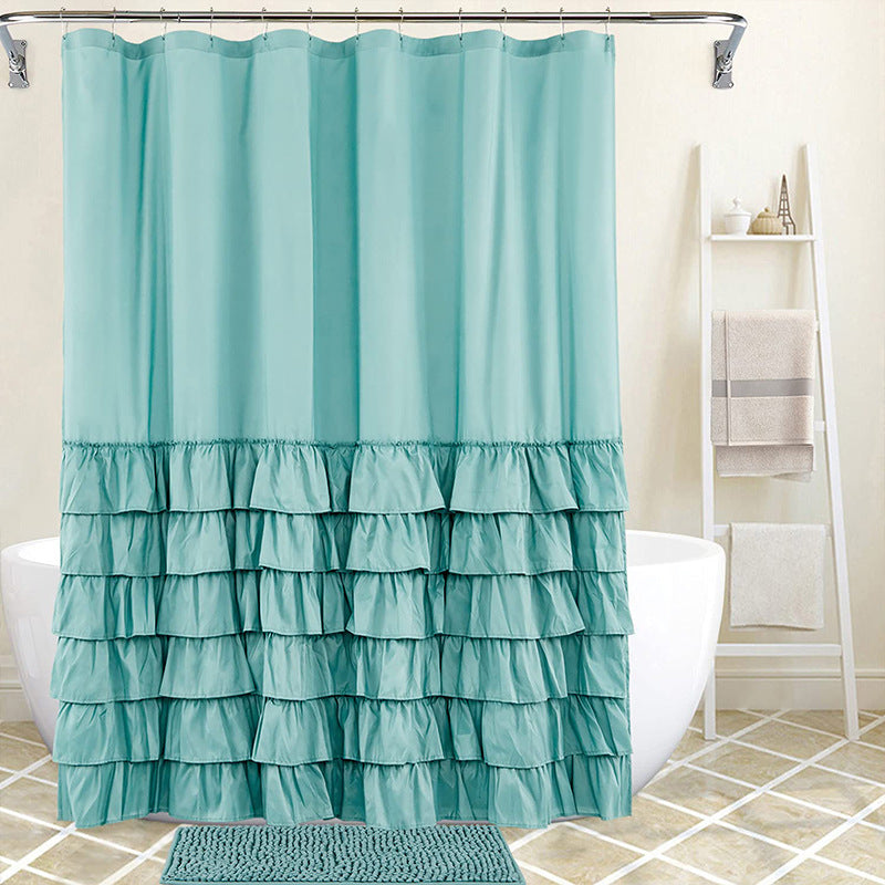 Folding Polyester Bathroom Partition Shower Curtain