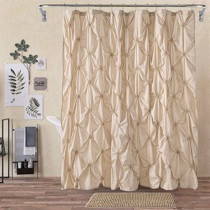 Folding Polyester Bathroom Partition Shower Curtain