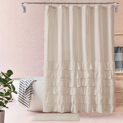Folding Polyester Bathroom Partition Shower Curtain