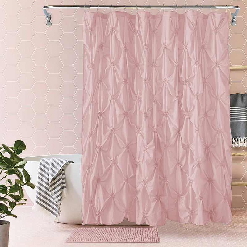 Folding Polyester Bathroom Partition Shower Curtain