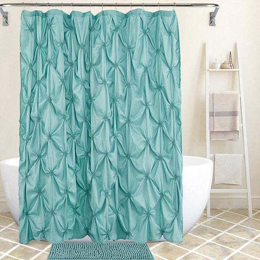 Folding Polyester Bathroom Partition Shower Curtain