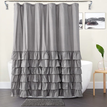 Folding Polyester Bathroom Partition Shower Curtain
