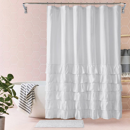 Folding Polyester Bathroom Partition Shower Curtain