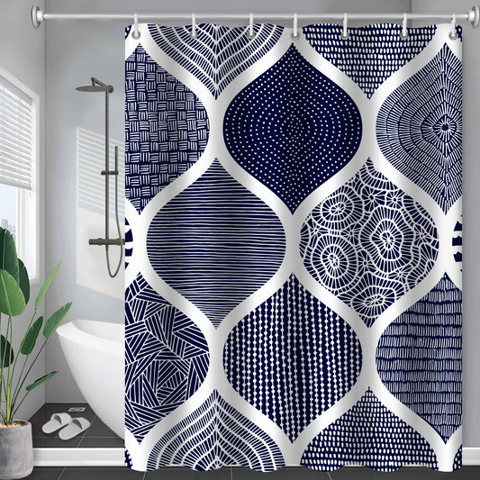 Waterproof Polyester Shower Curtain – Customizable American Style