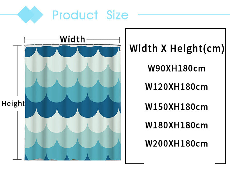 Geometric Digital Print Shower Curtain