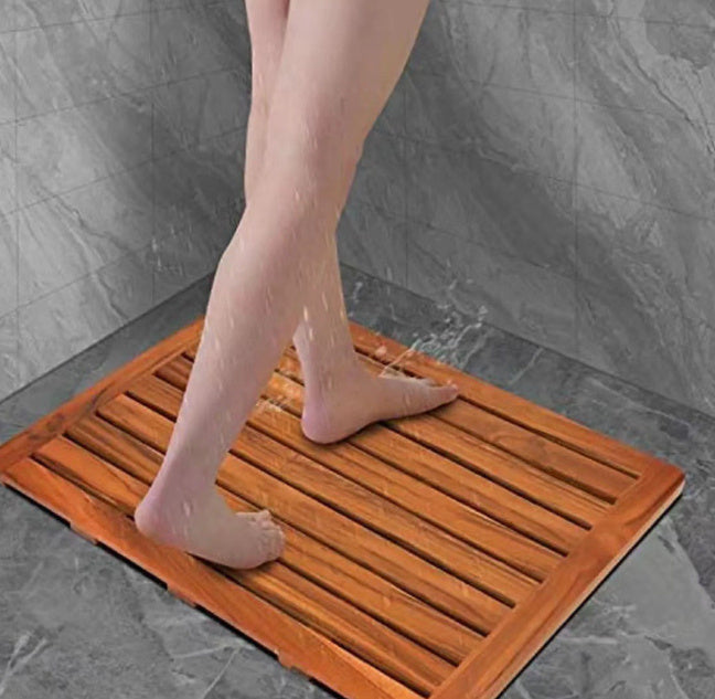 Household Solid Wood Bathroom Waterproof Non-slip Shower Mat